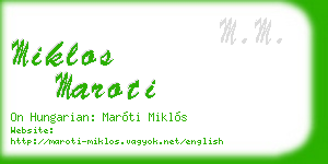 miklos maroti business card
