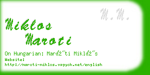 miklos maroti business card
